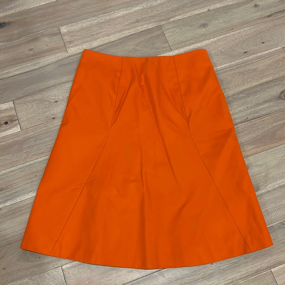 Carolina Herrera orange a line skirt